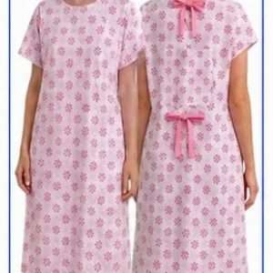 Camisola Hospitalar Feminina em Percal 100% Algodão 180 Fios