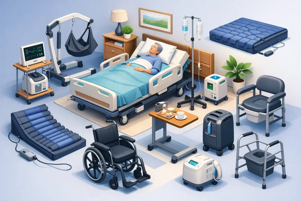 Equipamentos para paciente acamado em casa