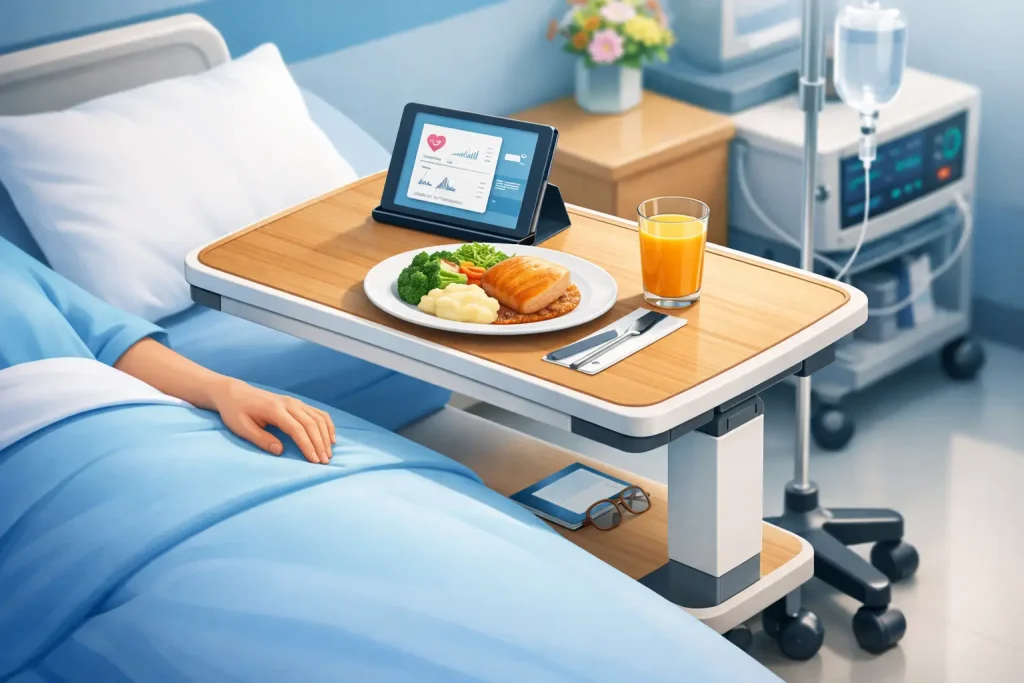 Para que serve mesa de refeição hospitalar?