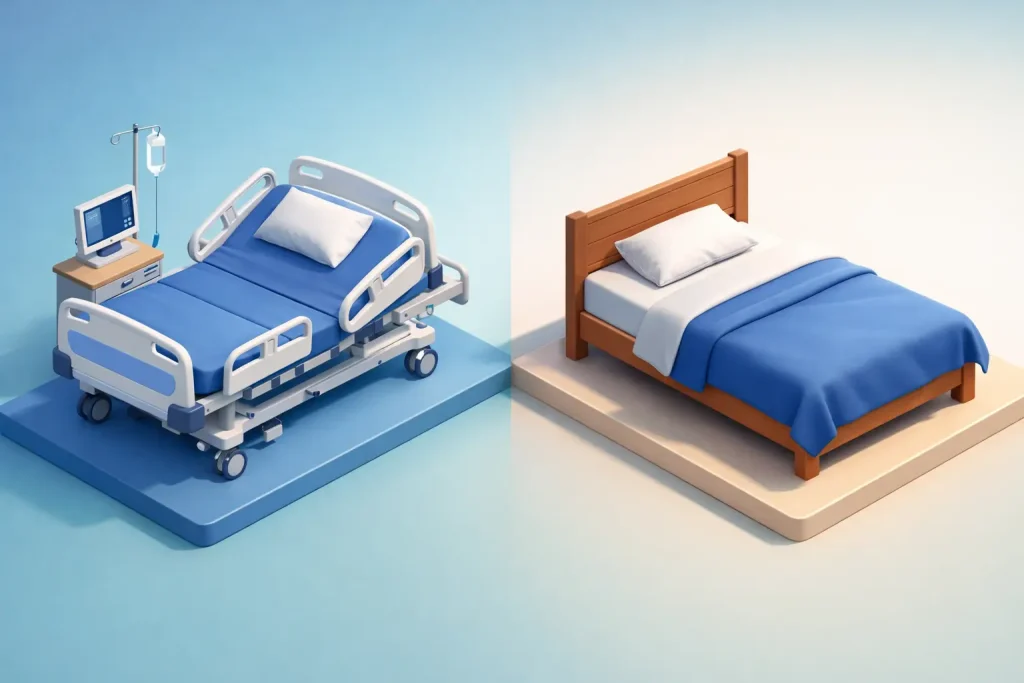 Cama hospitalar ou cama comum?