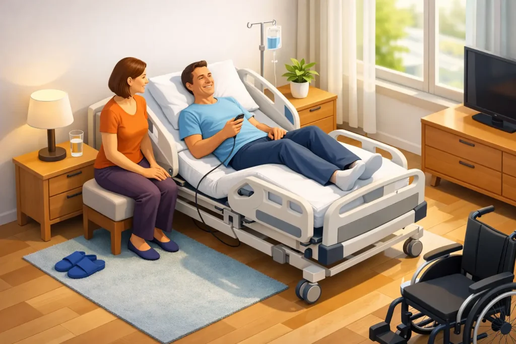 Como usar cama articulada hospitalar em casa