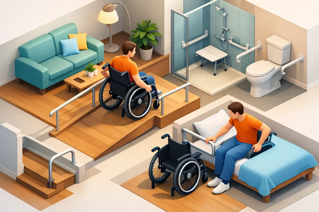 Como usar cadeira de rodas com segurança em casa
