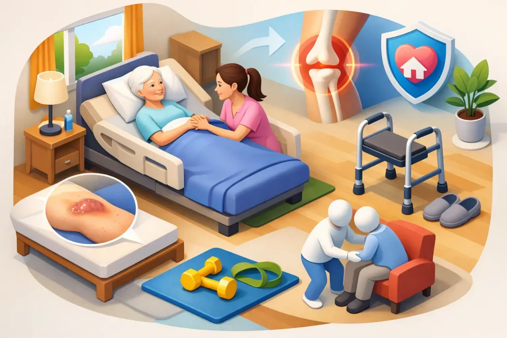 Riscos de imobilidade: prevenção no cuidado em casa