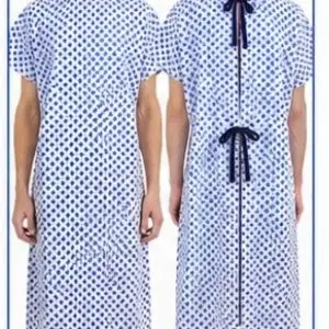 Camisola Hospitalar Masculina em Percal 100% Algodão 180 Fios